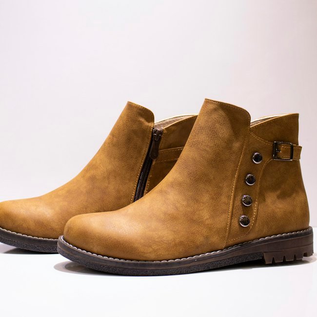 Bottines femme daim camel